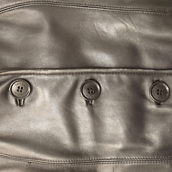 Authentic Vintage 90's Calvin Klein Black Soft Leather Jacket Women's Asking $35 - Picture 3 of 12